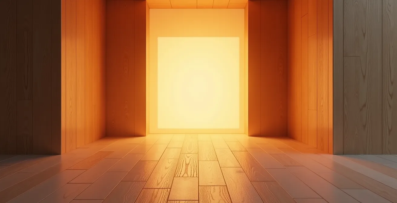 Comparaison visuelle de la diffusion de chaleur entre parquet épais et fin sur chauffage au sol