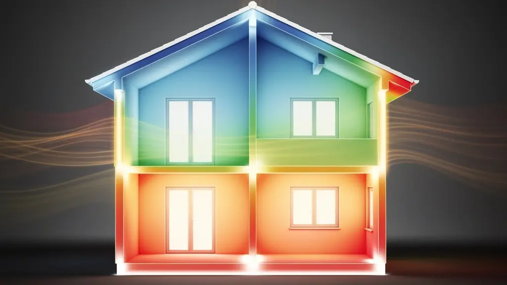 Coupe technique d'une maison montrant les zones de déperdition thermique et l'ordre des travaux